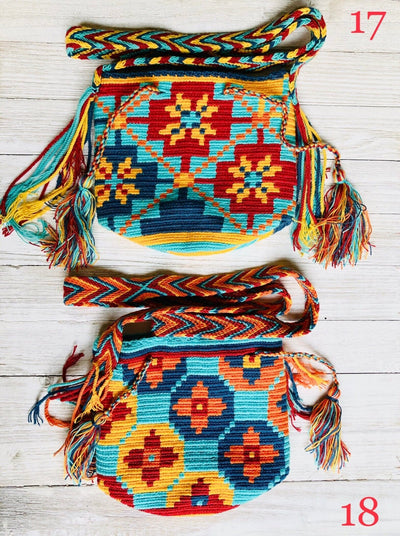 Desert Sunset Mini Crochet Bags - Colorful 4U - Mini Crochet Bag - Crossbody Boho Bag - Authentic Wayuu Mini Mochila