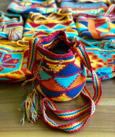 Desert Sunset Mini Crochet Bags - Colorful 4U - Mini Crochet Bag - Crossbody Boho Bag - Authentic Wayuu Mini Mochila