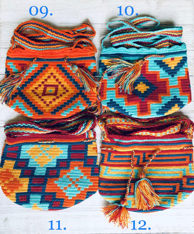 Desert Sunset Mini Crochet Bags - Colorful 4U - Mini Crochet Bag - Crossbody Boho Bag - Authentic Wayuu Mini Mochila