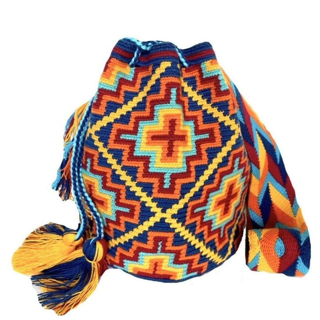 Desert Sunset Summer Bags - | Large Crochet Purses - Colorful 4U - Crossbody Crochet Boho Bag - Traditional Wayuu Design