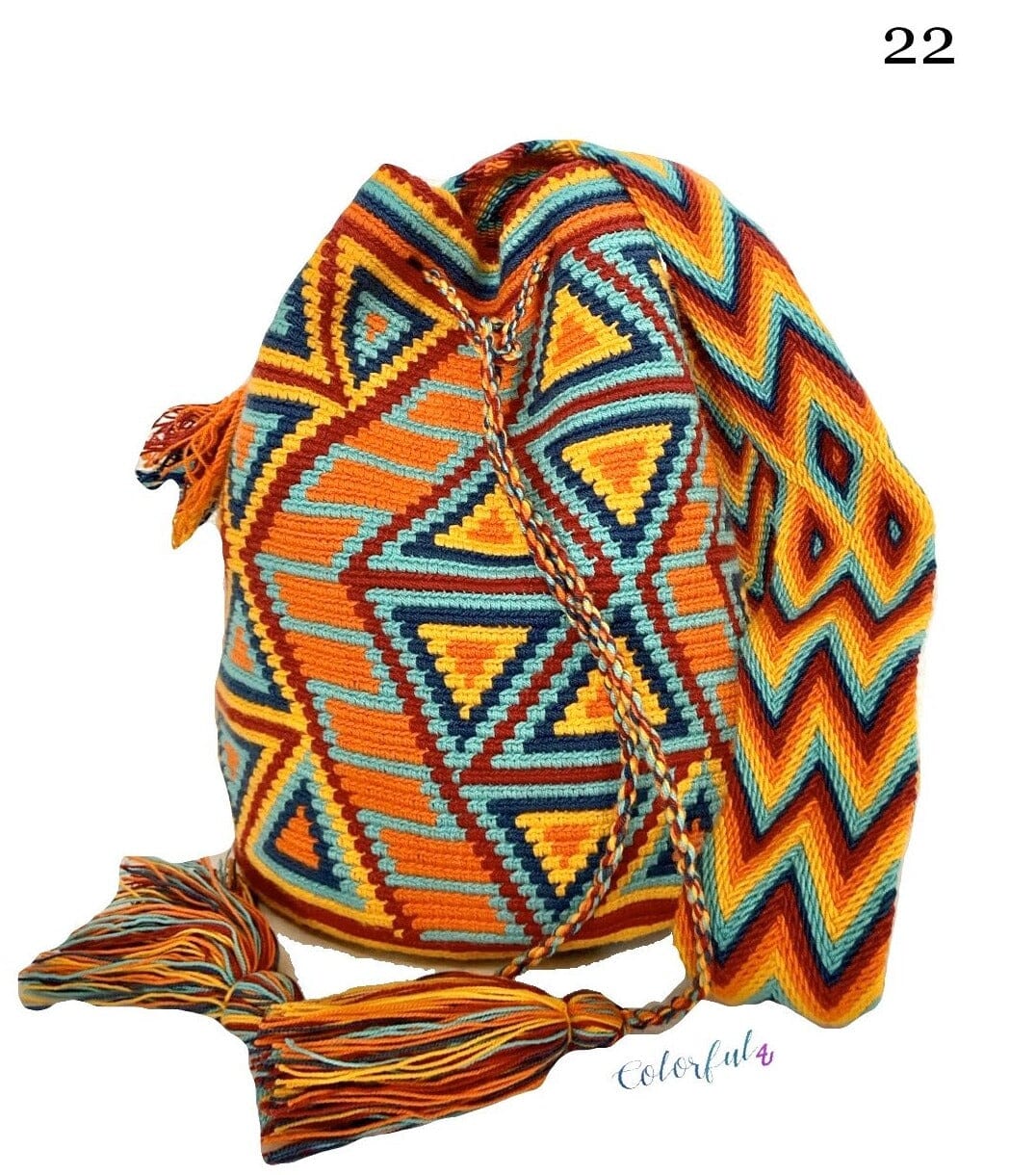 Desert Sunset Summer Bags - | Large Crochet Purses - Colorful 4U - Crossbody Crochet Boho Bag - Traditional Wayuu Design