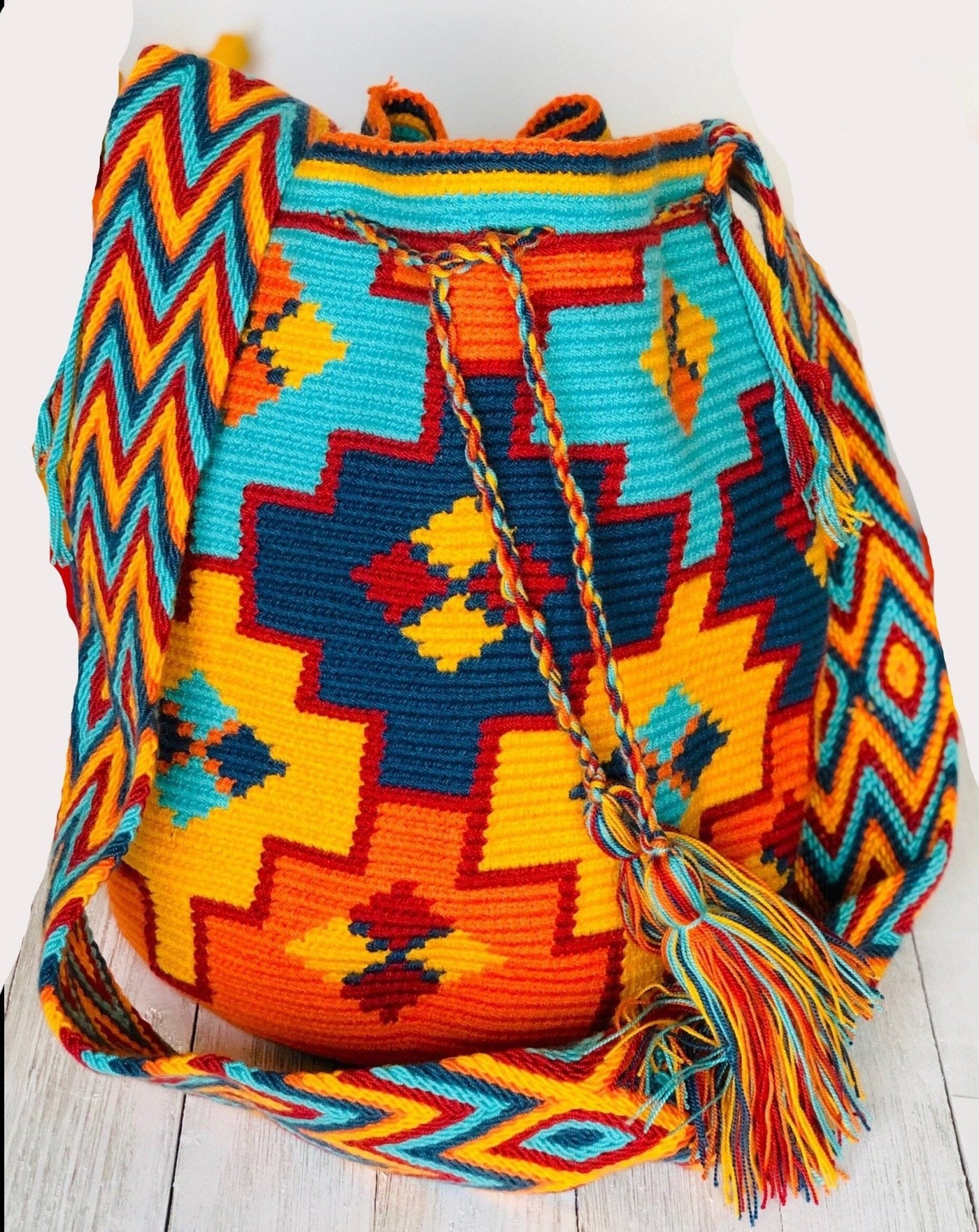 Desert Sunset Summer Bags - | Large Crochet Purses - Colorful 4U - Crossbody Crochet Boho Bag - Traditional Wayuu Design