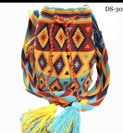 Desert Sunset Summer Bags - | Large Crochet Purses - Colorful 4U - Crossbody Crochet Boho Bag - Traditional Wayuu Design