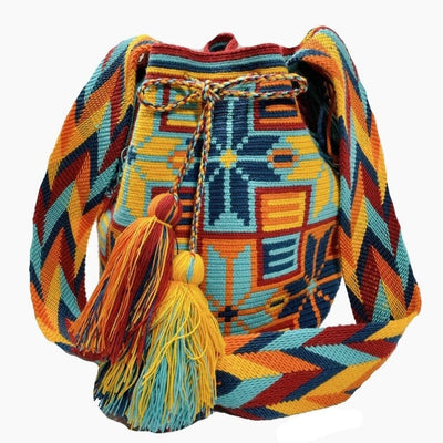 Desert Sunset Summer Bags - | Large Crochet Purses - Colorful 4U - Crossbody Crochet Boho Bag - Traditional Wayuu Design