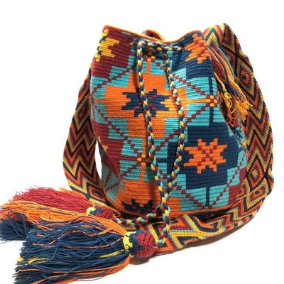 Desert Sunset Summer Bags - | Large Crochet Purses - Colorful 4U - Crossbody Crochet Boho Bag - Traditional Wayuu Design