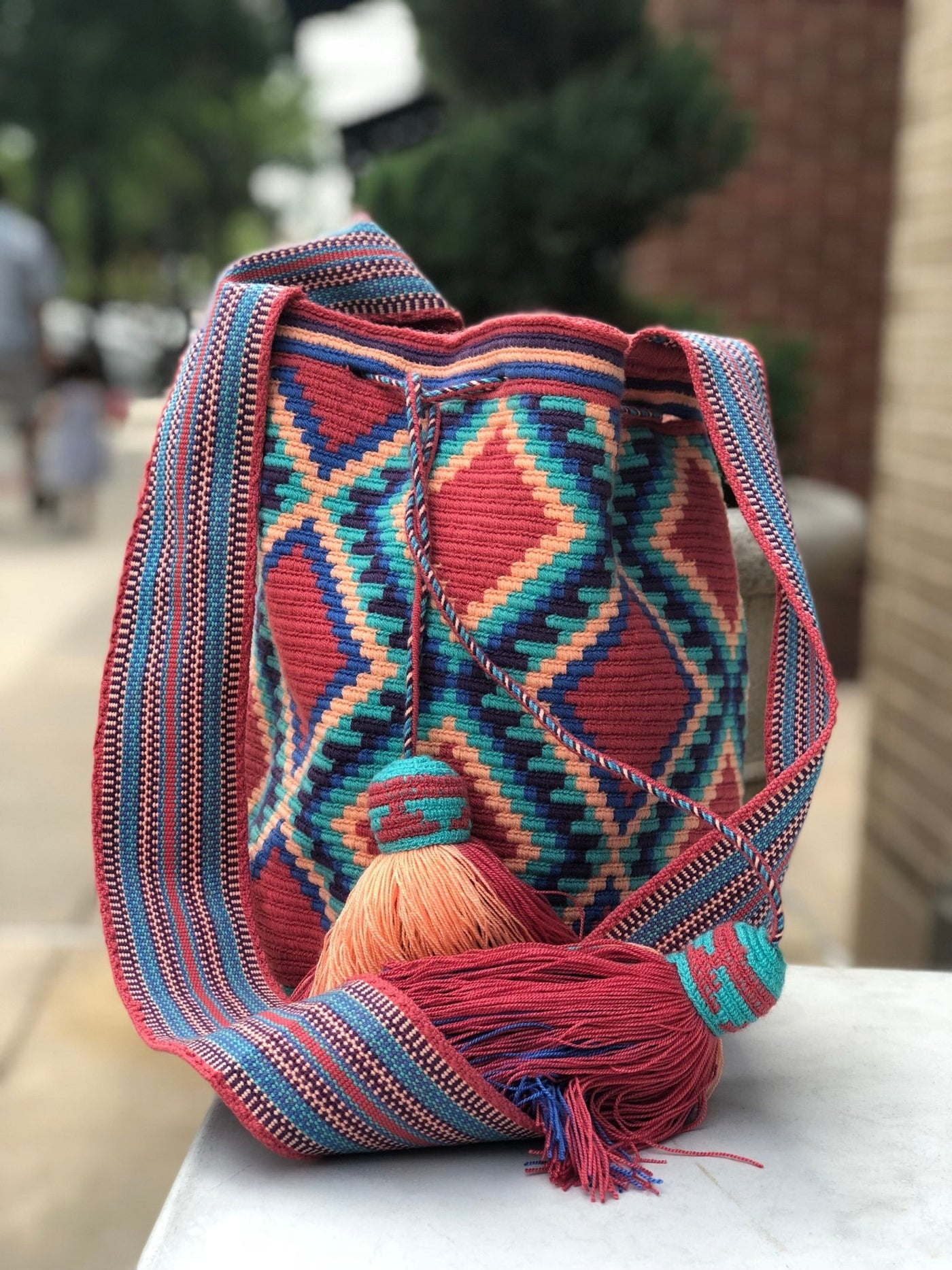 Dusty Rose Dream Bags | Large Crossbody Special Edition - Colorful 4U - Special Edition Crochet Boho Bag - Crossbody/Shoulder Bucket Bag