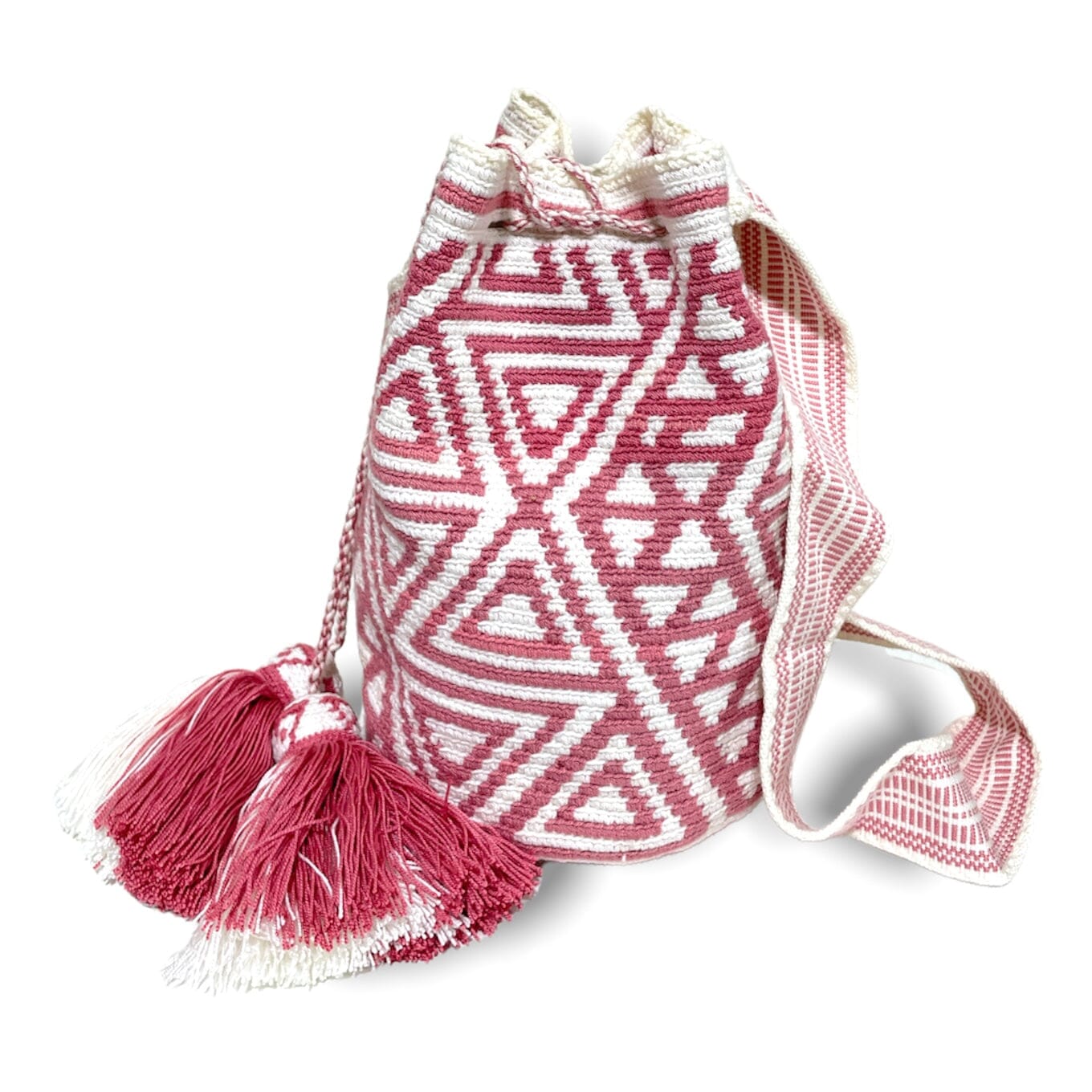 Dusty Rose Dream Bags | Large Crossbody Special Edition - Colorful 4U - Special Edition Crochet Boho Bag - Crossbody/Shoulder Bucket Bag