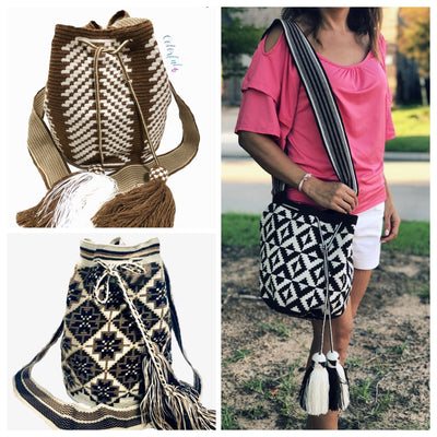 Earth Tones Crochet Bags | Fall Colors | Large - Colorful 4U - Special Edition Crochet Boho Bag - Crossbody/Shoulder Bucket Bag