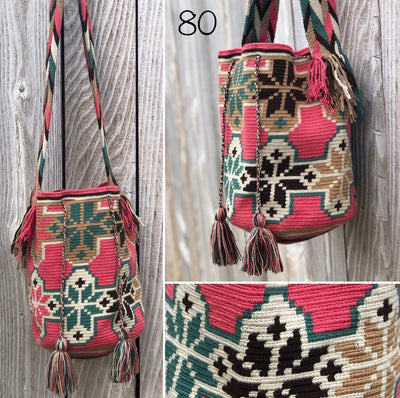 Earthy Tones Handbags | Desert Dreams Crochet Bags (L) - Colorful 4U - Crossbody Crochet Boho Bag - Traditional Wayuu Design