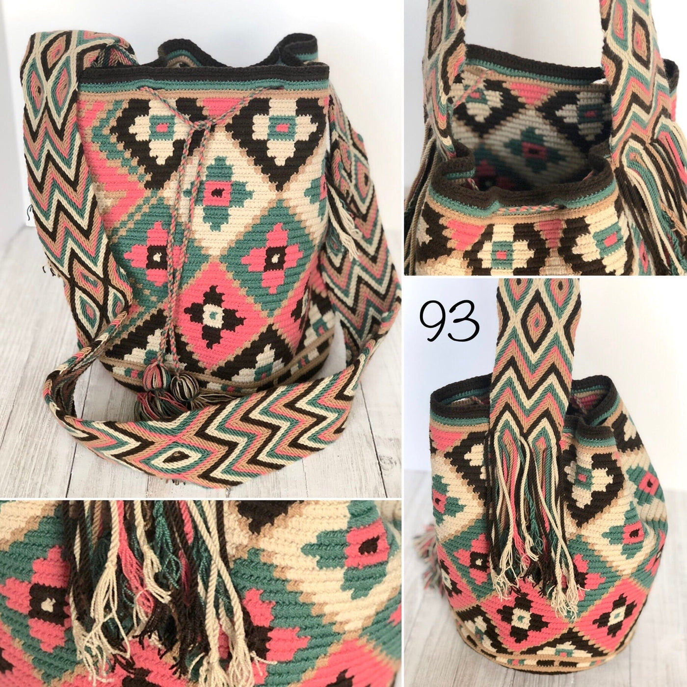 Earthy Tones Handbags | Desert Dreams Crochet Bags (L) - Colorful 4U - Crossbody Crochet Boho Bag - Traditional Wayuu Design