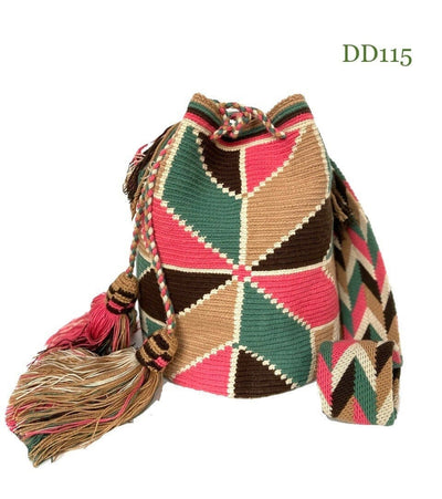 Earthy Tones Handbags | Desert Dreams Crochet Bags (L) - Colorful 4U - Crossbody Crochet Boho Bag - Traditional Wayuu Design