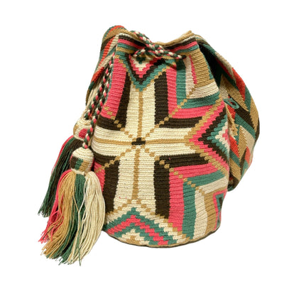 Earthy Tones Handbags | Desert Dreams Crochet Bags (L) - Colorful 4U - Crossbody Crochet Boho Bag - Traditional Wayuu Design