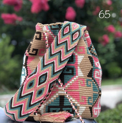 Earthy Tones Handbags | Desert Dreams Crochet Bags (L) - Colorful 4U - Crossbody Crochet Boho Bag - Traditional Wayuu Design