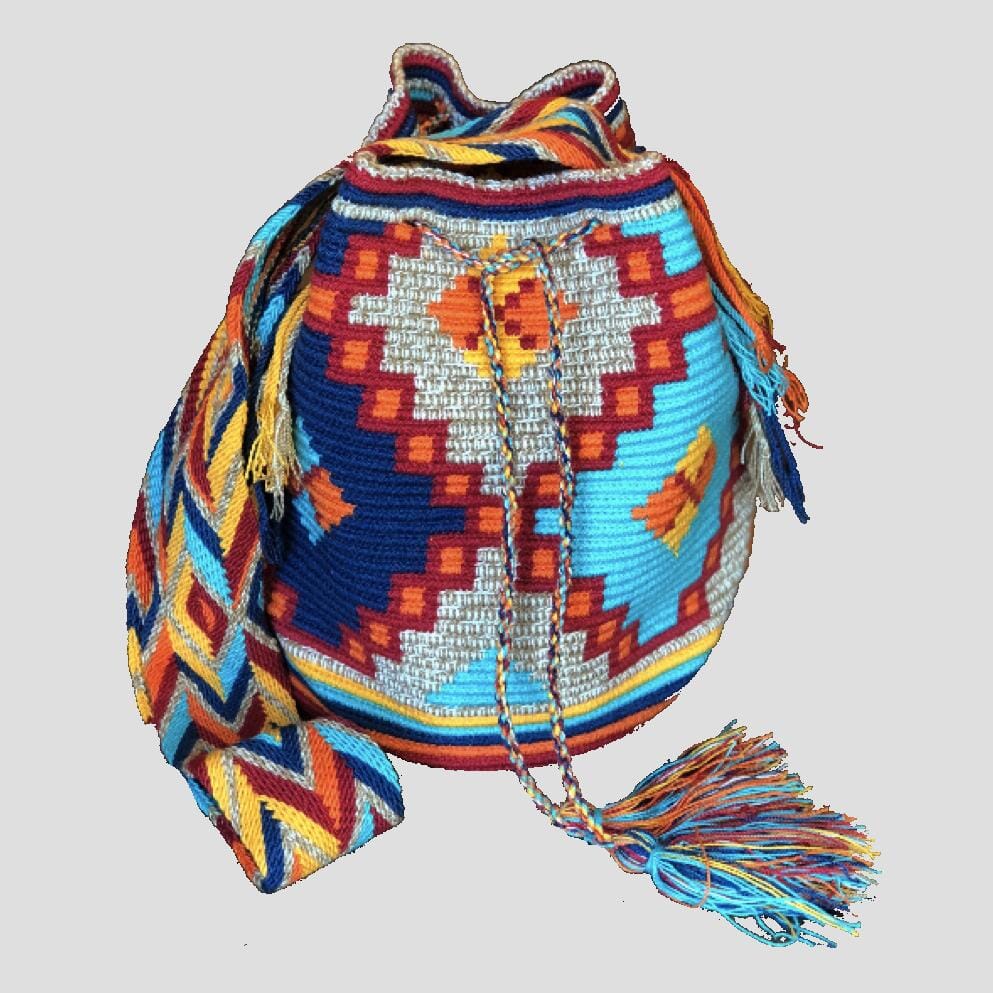 Colorful Crochet Boho Beach Bag - Crossbody/Shoulder Summer Bag- Wayuu DS114 Navajo