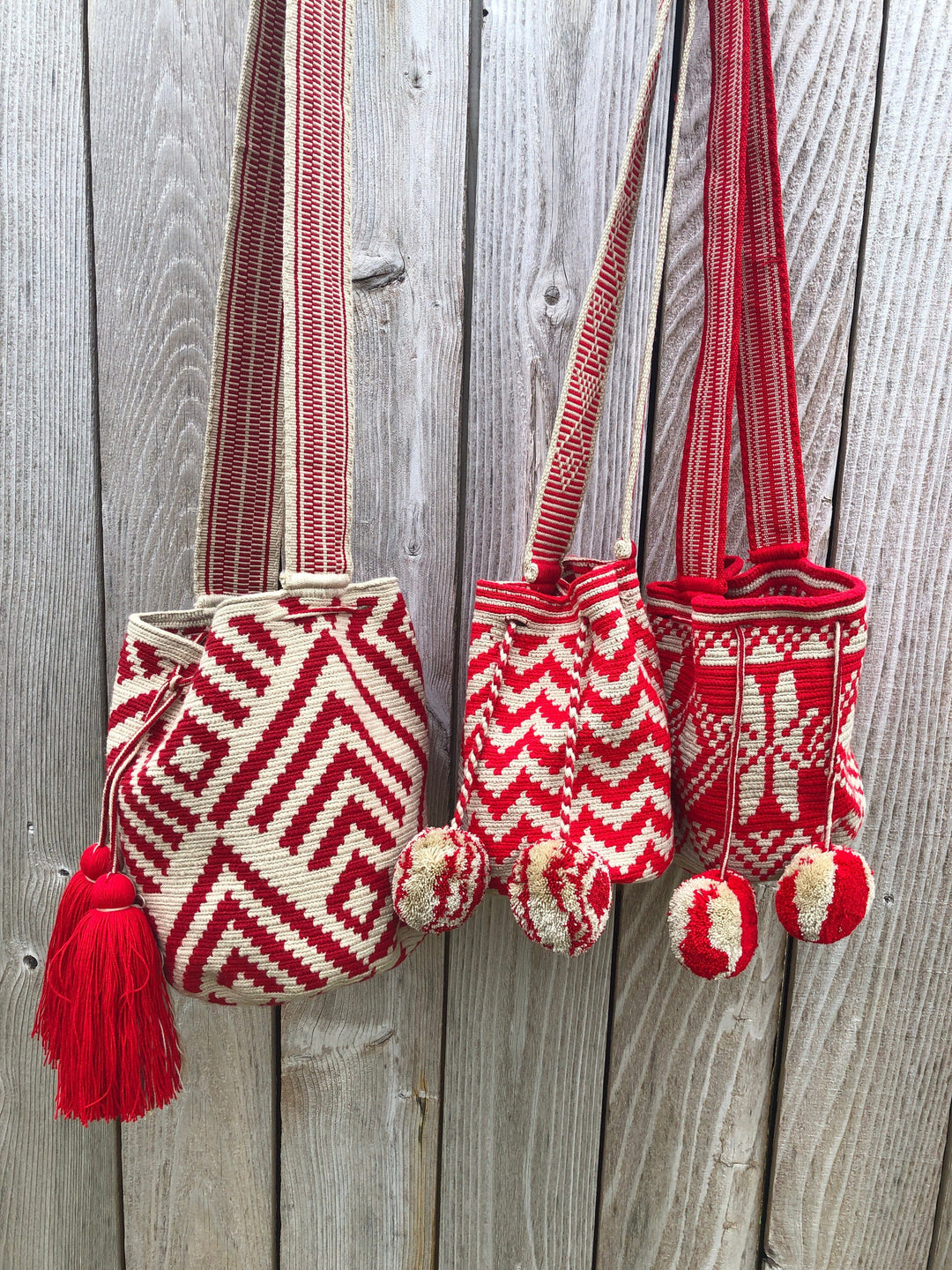 Mexican Crochet Bag / Cross body bag / Red Bag hotsell / Gift for her / Red with Multicolored Tassels / Mexican Colorful Macrame Mex